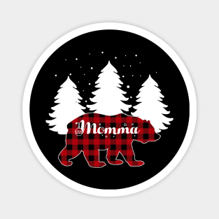 Buffalo Red Plaid Momma Bear Matching Family Christmas Magnet